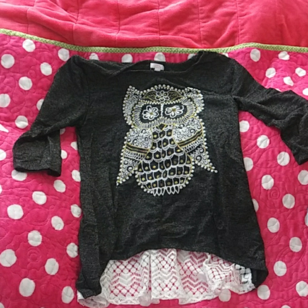 Green soda extra large 14/16 owl shirt